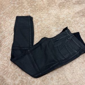 Gap black wax coated jeans